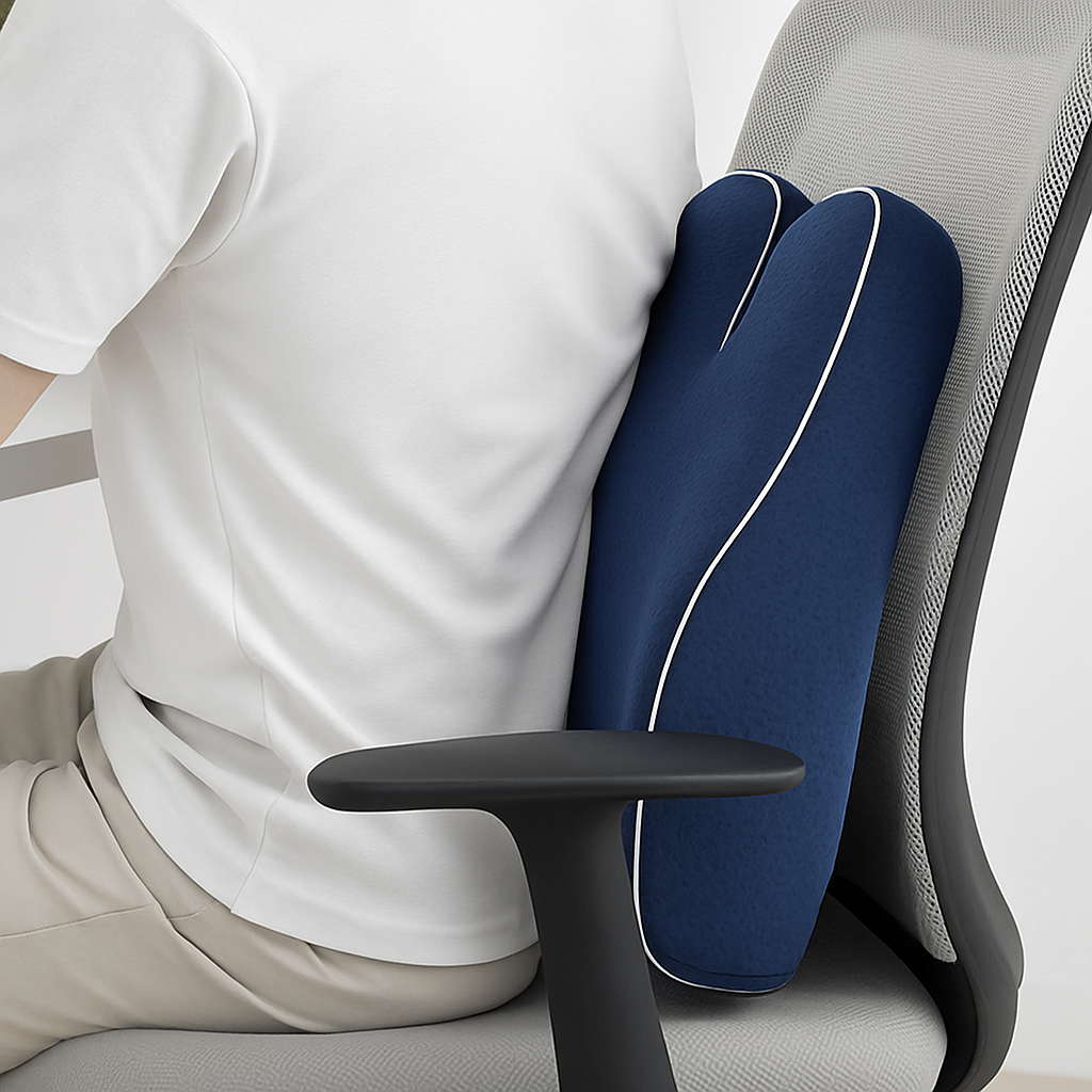 ErgoFlow - Ryggstödskudde med minnesskum för ergonomisk stöd och smärtlindring
