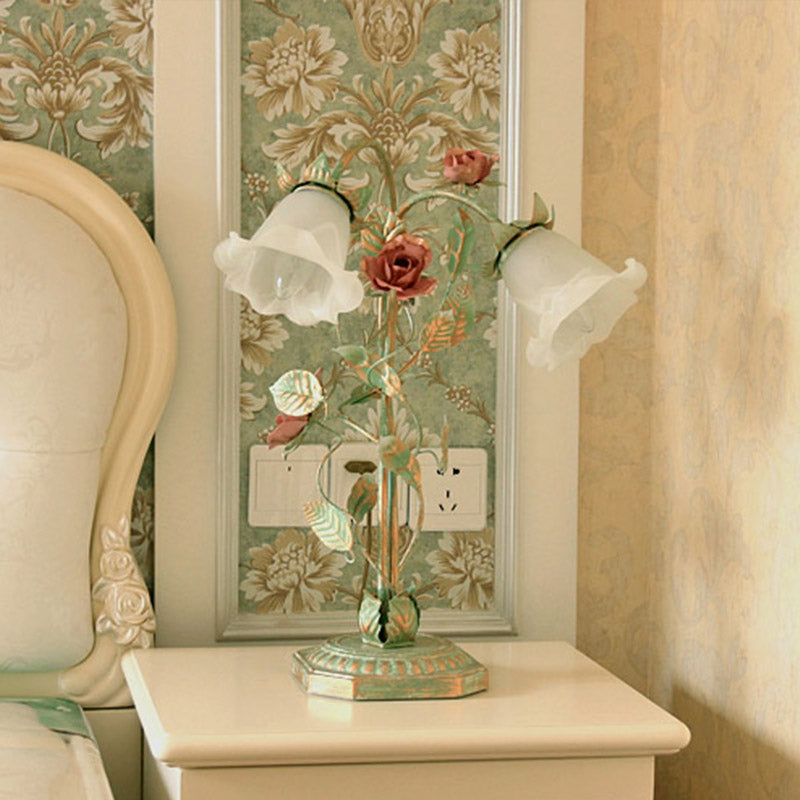 Floralis | Bordslampa – Elegant Grön Blommig Design 8