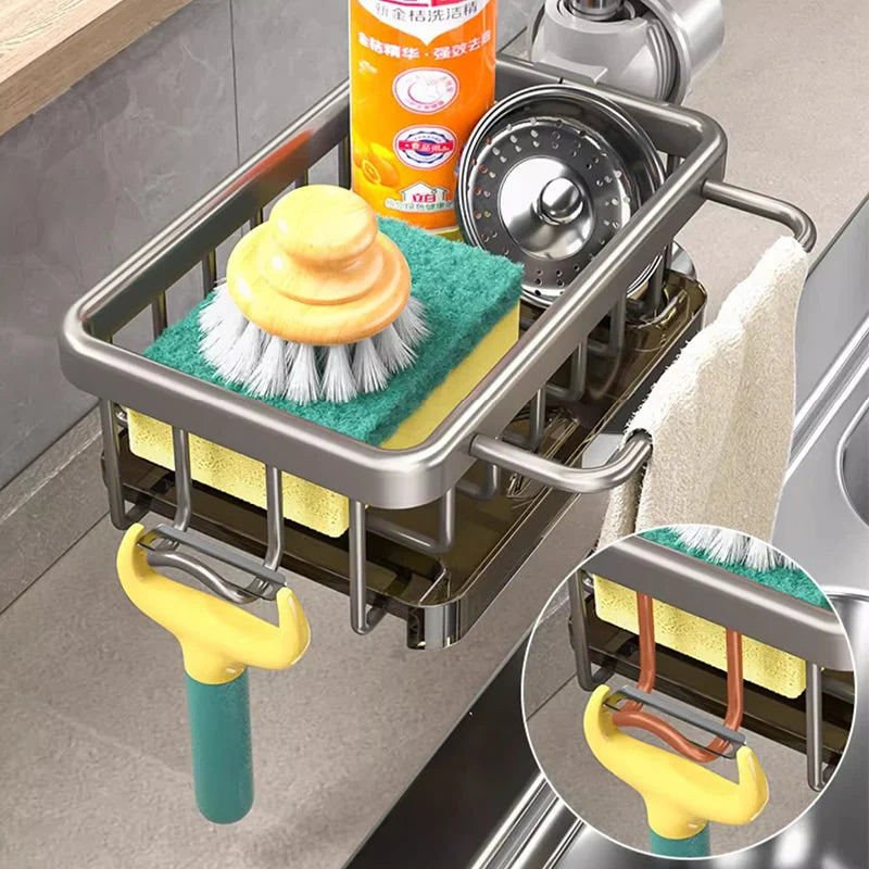 KitchenFlow - Aluminium Diskbänksorganisatör för Effektiv Förvaring