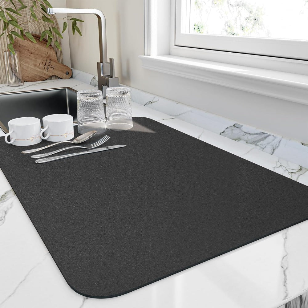 CuisineDry- Snabbtorkande Diatomit Diskställmatta för Effektiv Disktorkning
