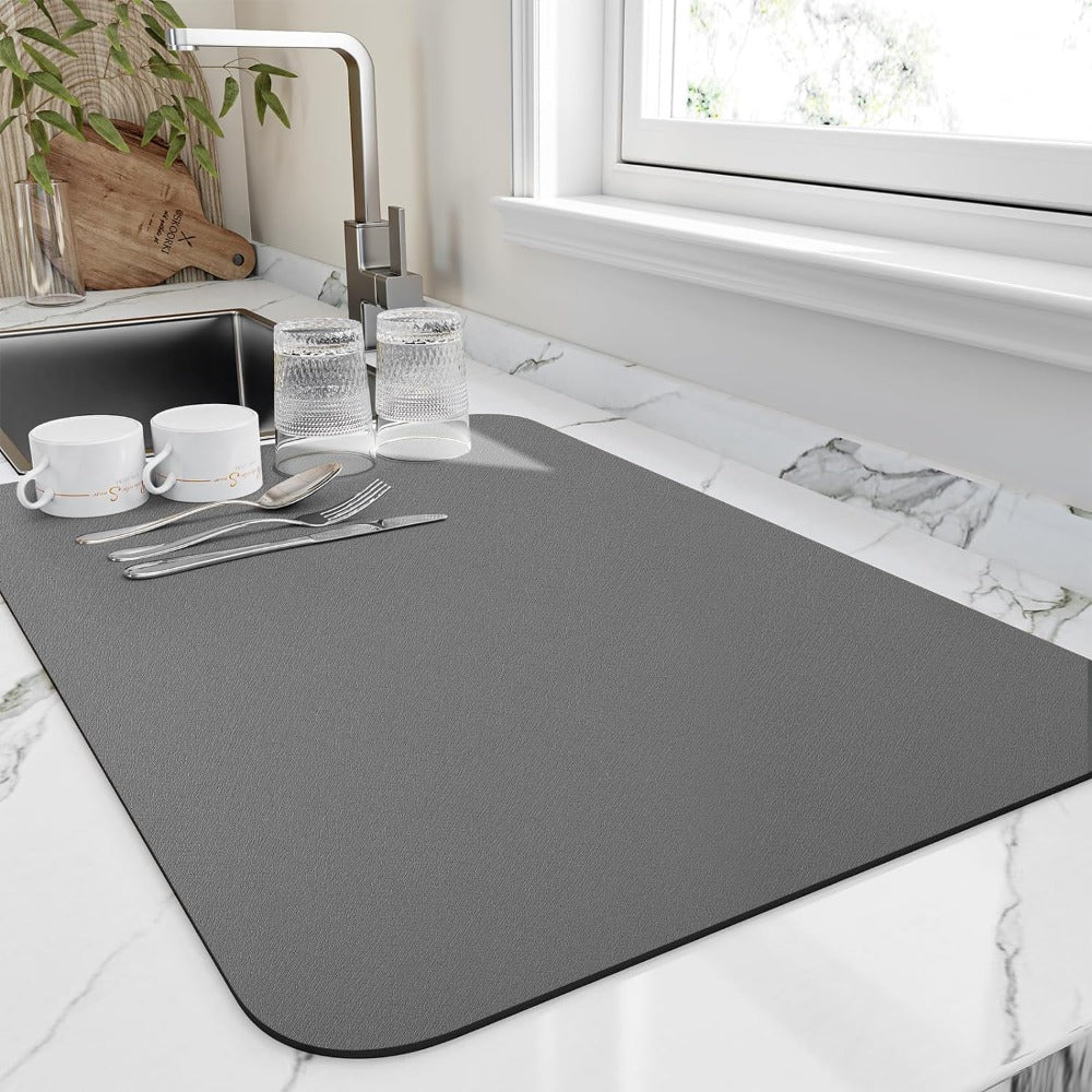 CuisineDry- Snabbtorkande Diatomit Diskställmatta för Effektiv Disktorkning