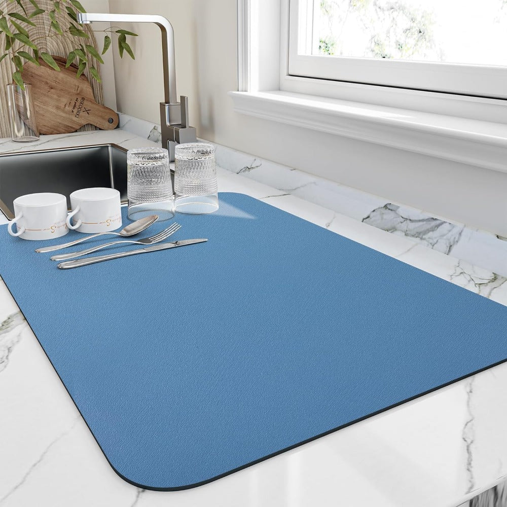 CuisineDry- Snabbtorkande Diatomit Diskställmatta för Effektiv Disktorkning