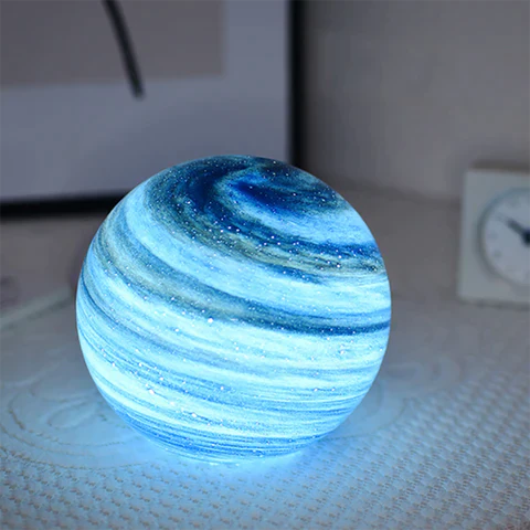 LumaSphere - Elegant Glaskupol Månlampe med 16 Färger för Magisk Atmosfär