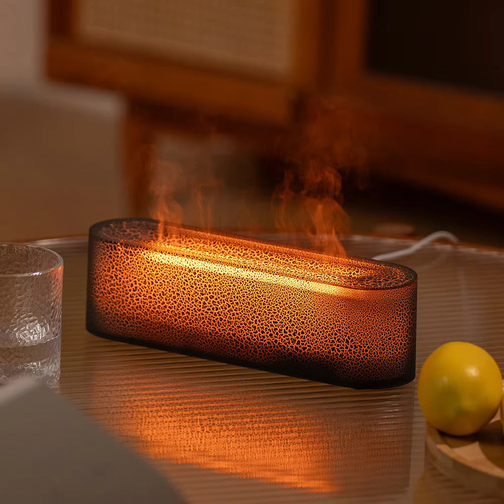 LumiMist - Fuktgivande Lampa med Flammeffekt för Avkoppling och Aromaterapi
