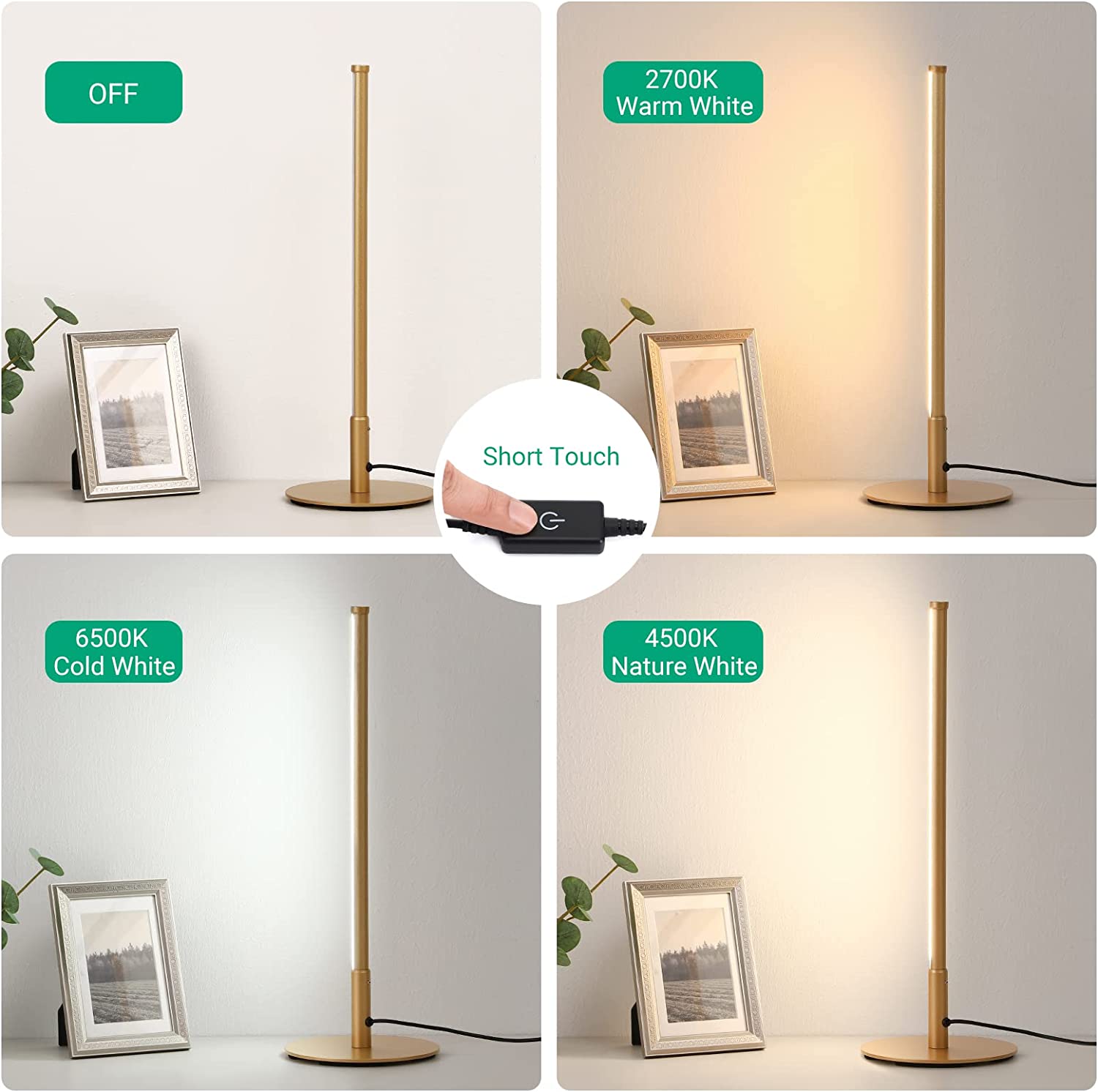 Luminara | Bordslampa – Minimalistisk Design med Tre Ljusfärger 2