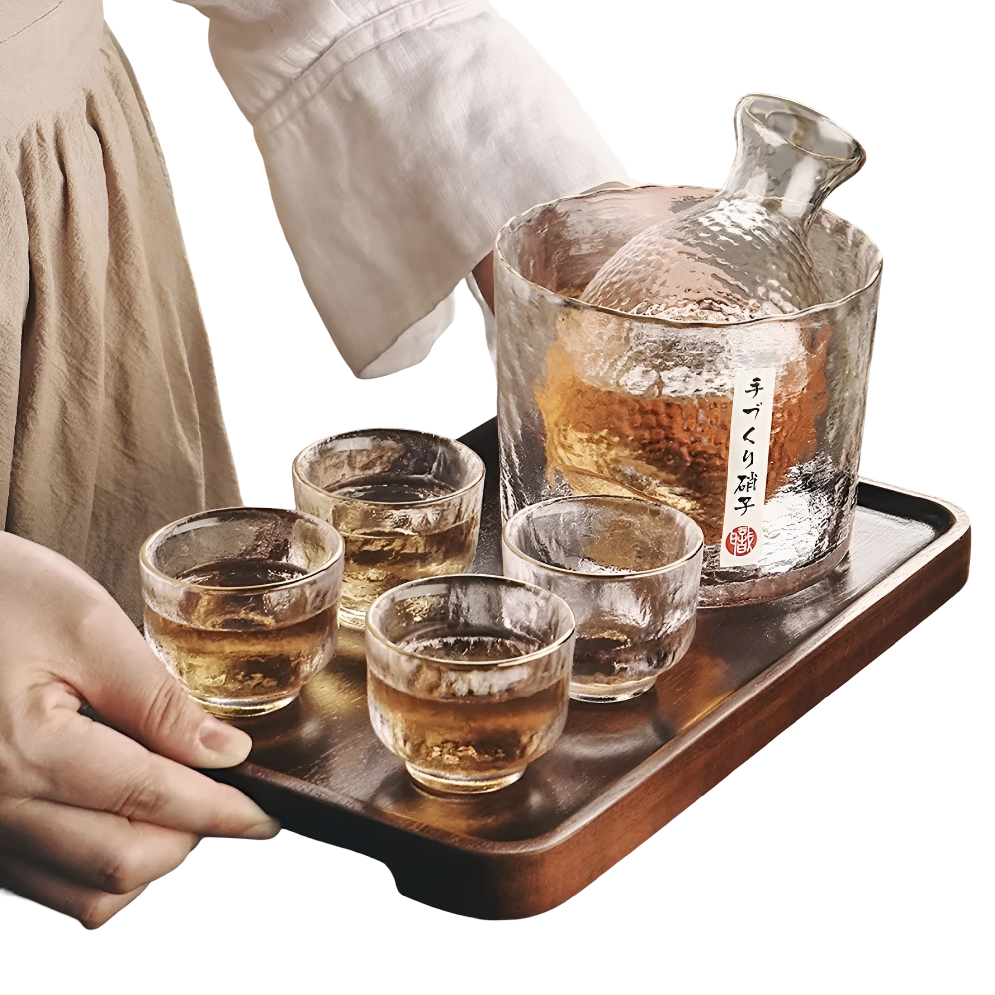 Ryujin - Elegant Japanskt Sake och Whisky Set med Handgjorda Glas