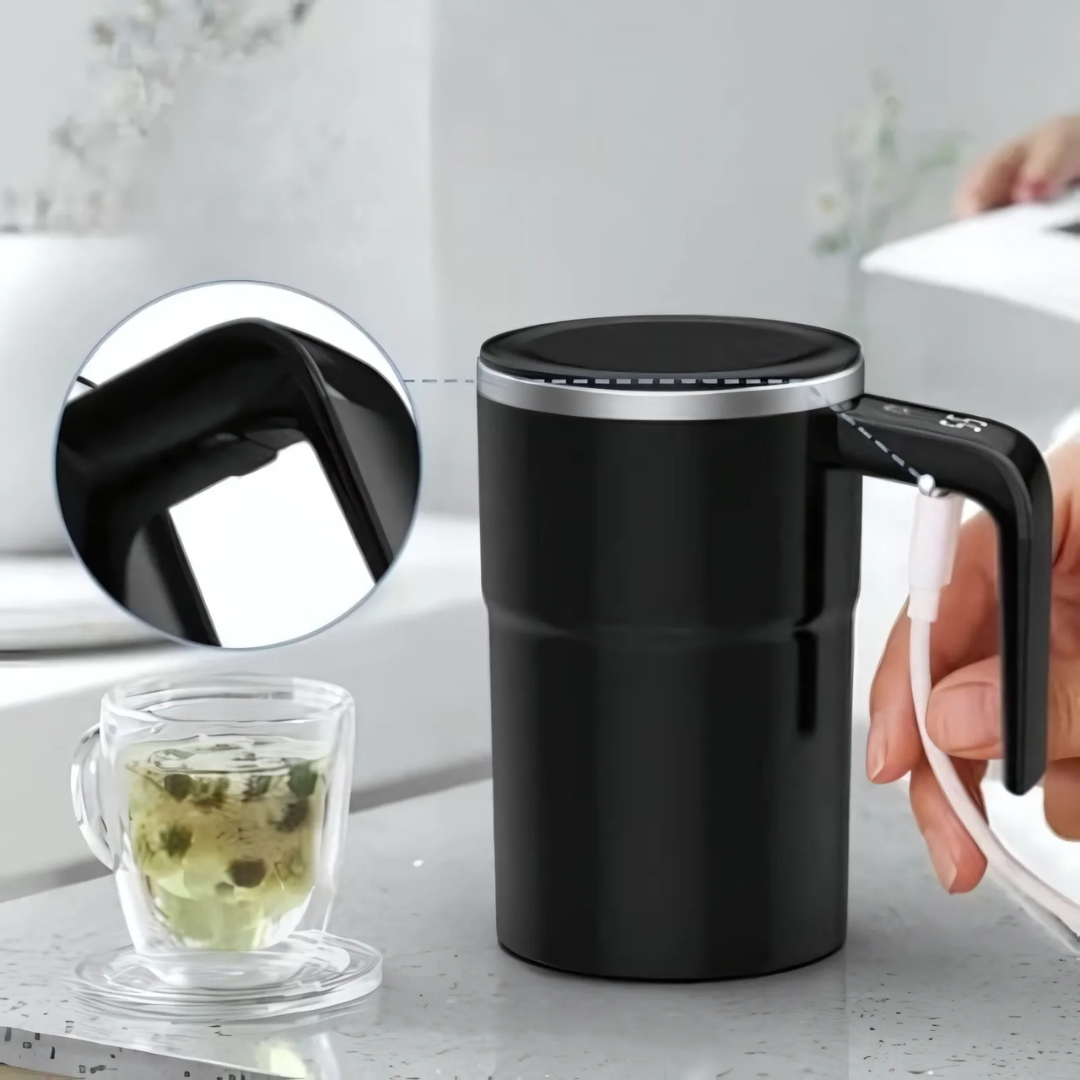 SmartMugg - Självrörande Kaffemugg med Temperaturdisplay och USB Laddning